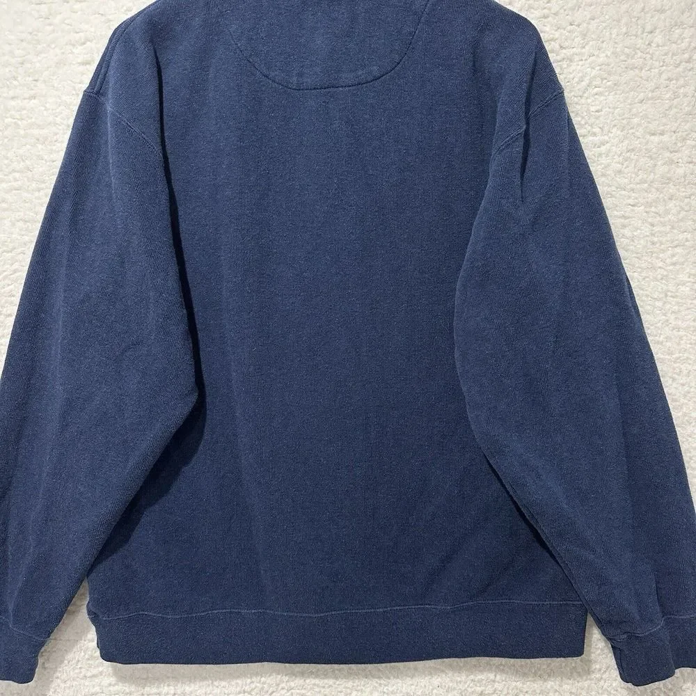 ORVIS Men's Navy Blue 1/4 Zip Pullover‎ Sweater Size Large
